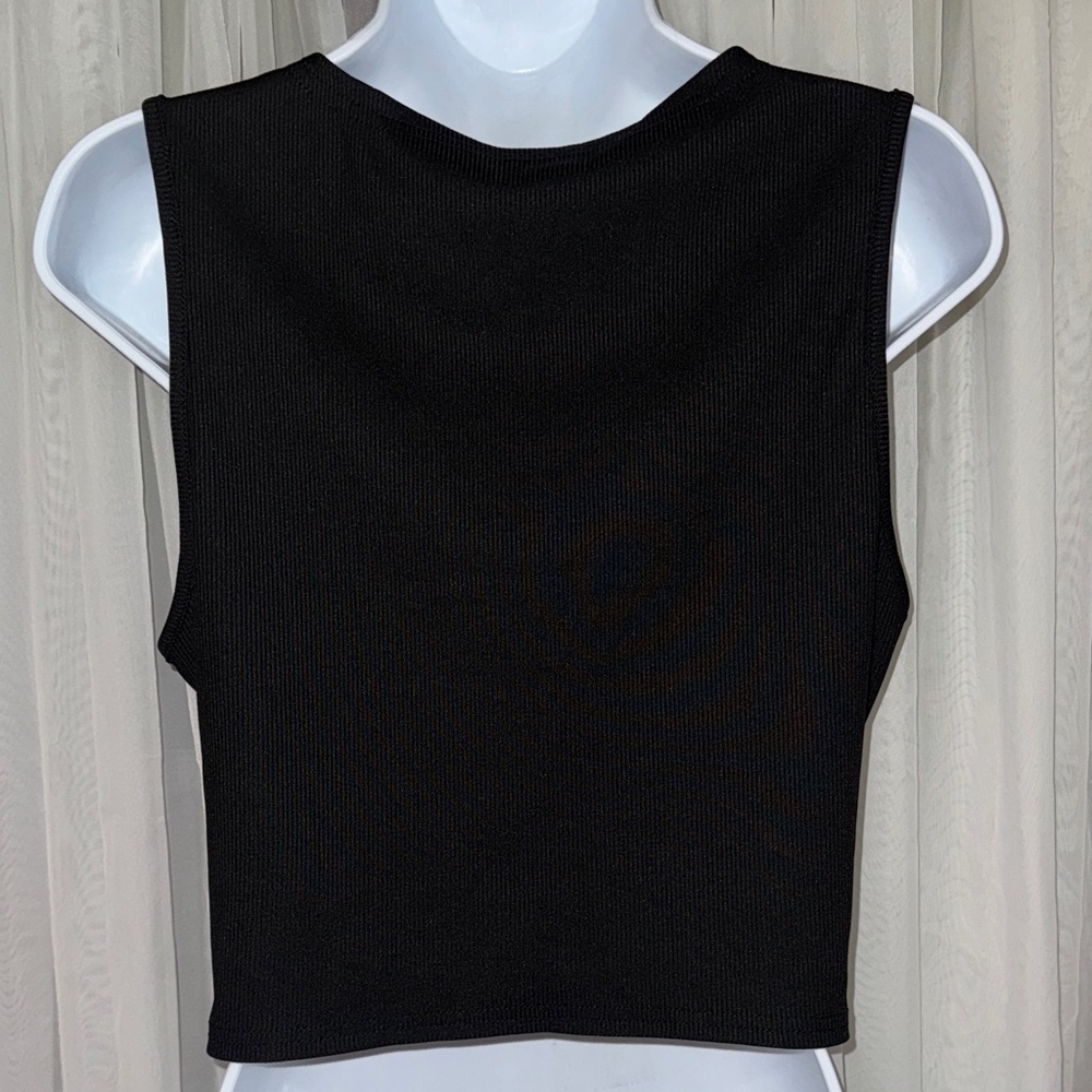 SHEIN Black Knot-Front Sleeveless Crop Top - Picture 5 of 7